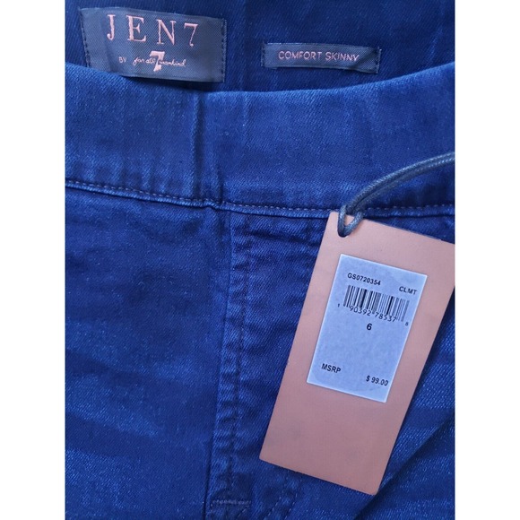 New NWT Womens Jen7 7 for all Mankind Comfort Skinny Blue Pull-On Jeans Size 6 - Picture 6 of 8